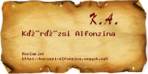 Körözsi Alfonzina névjegykártya